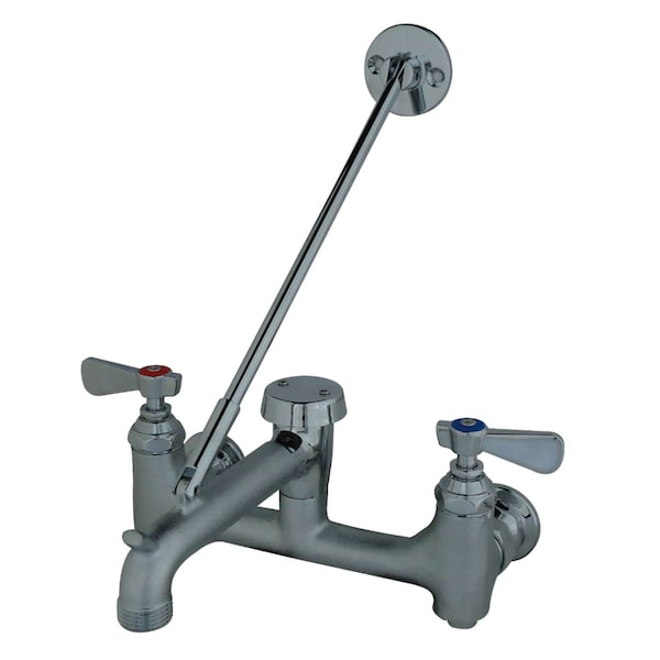 Wall Mount Commercial Service Sink Faucet, RoughPolished Chrome